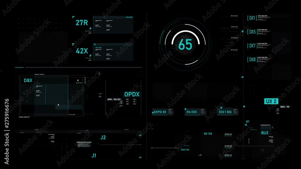 Poster futuristic user interface hud gui digital text number element for cyber technology concept with shal