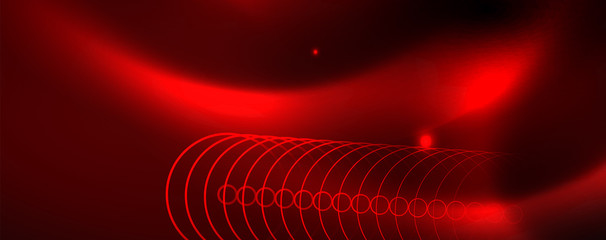 Neon glowing techno lines, hi-tech futuristic abstract background template, vector