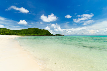 beautiful clear blue sea water on the beach paradise ocean. vacation background on summer in Thailand coast.