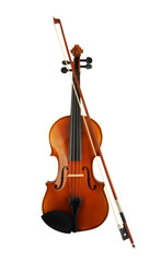 Fototapeta na wymiar Violin and bow isolated 