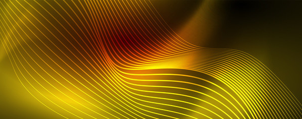 Shiny neon lines techno magic futuristic background, magic energy space light concept, abstract background wallpaper design