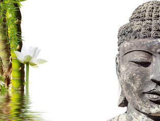 Obraz premium statue of buddha on white background