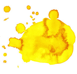 Colorful abstract watercolor texture stain with splashes and spatters. Modern creative watercolor background for trendy design.