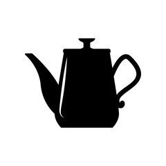 Coffee kettle illustration isolated on white. Design element for logo, label, sign, poster, flyer. Vector illustration