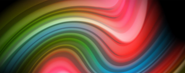 Flowing liquid colors - modern colorful flow poster. Wave liquid shapes. Art design for your design project