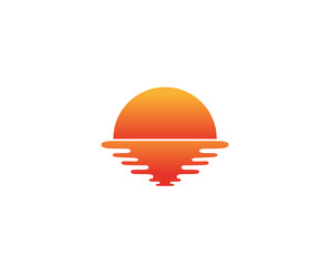 Fototapeta premium Creative Abstract Sunset Logo Design Vector Symbol Illustration