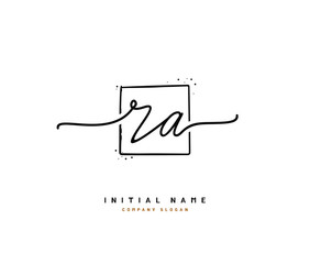 R A RA Beauty vector initial logo, handwriting logo of initial signature, wedding, fashion, jewerly, boutique, floral and botanical with creative template for any company or business.