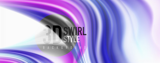 Glossy colorful liquid waves abstract background,, modern techno lines