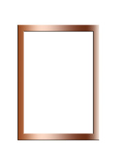 copper frame isolated on white background