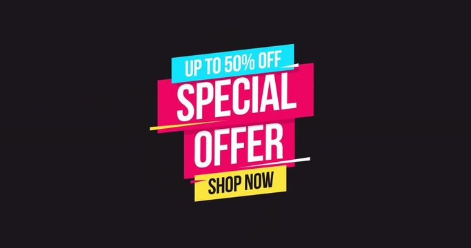Special Offer Shop Now Advertising Motion Graphics Label