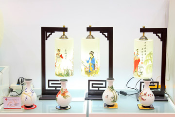 Chinese traditional style ceramic lamp shade