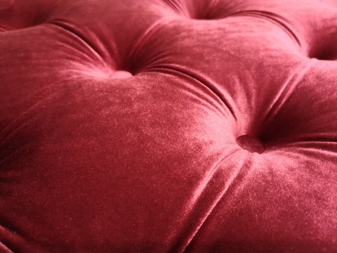 Red Velvet Sofa Detail