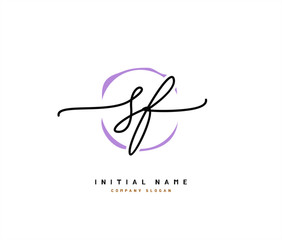 S F SF Beauty vector initial logo, handwriting logo of initial signature, wedding, fashion, jewerly, boutique, floral and botanical with creative template for any company or business.