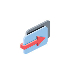 Arrow window. Vector 3d isometric color icon new flat style. Creative illustration, idea for infographics.
