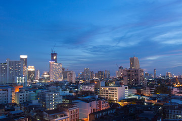 Bangkok city and business urban downtown of Thailand