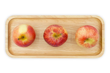 fresh apple on wooden board