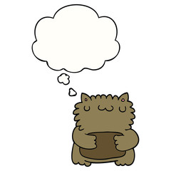 cartoon bear and thought bubble