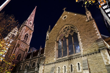 Melbourne CBD night life Scot's church