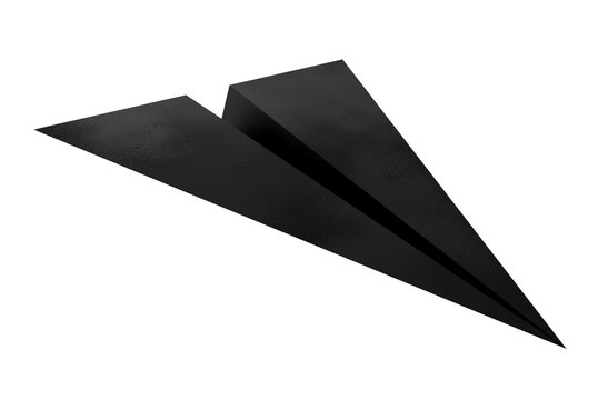 Black paper airplane.