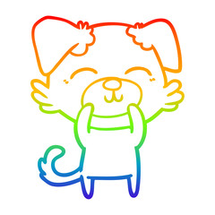 rainbow gradient line drawing cartoon dog