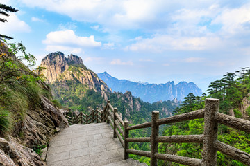 Fototapeta na wymiar Landscape of Huangshan (Yellow Mountains).UNESCO World Heritage Site.Located in Huangshan,Anhui,China.