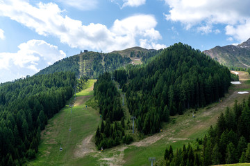 Alpe Lusia, Dolomites, Alps, Italy. Beautiful Mountain View. Summer mountain landscape in val di...