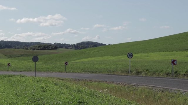 Asphalt country road in Zemaitija National Park, Samogitia region of Lithuania