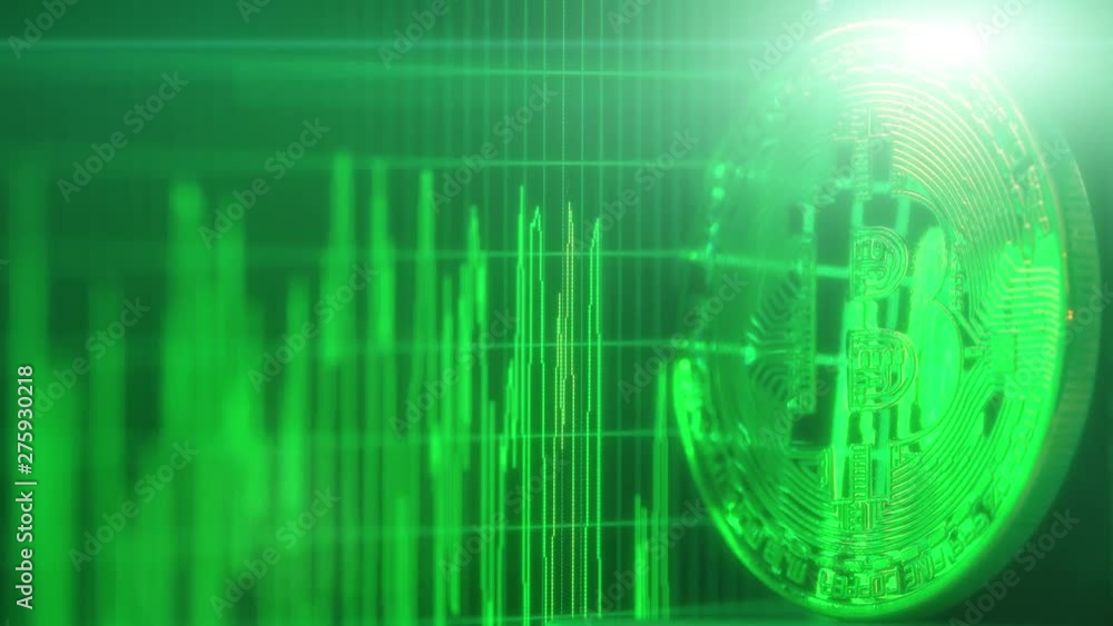 Poster fluctuating bitcoin real time price graph reflects in the token. cryptocurrency related conceptual c