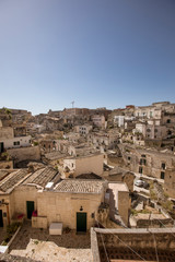 Fototapeta na wymiar Panoramic view of the ancient town of Matera at Basilicata region in southern Italy