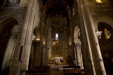 Interior of San Giovanni Battista church in Matera, Italy