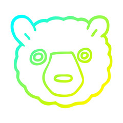 cold gradient line drawing cartoon bear face