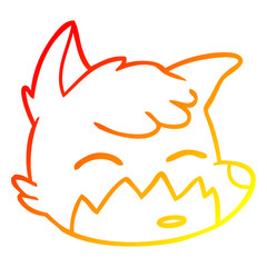 warm gradient line drawing cartoon fox face