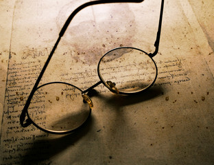 Classic Spectacles on old paper