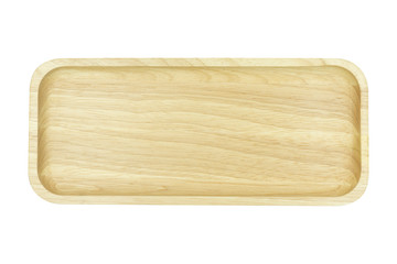 wooden plate isolated on white background