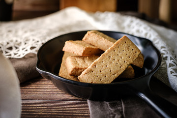 Traditional shortbread finger Scottish Biscuit.