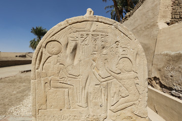 Egyptian hieroglyphs in Mortuary Temple of Seti I, Luxor, Egypt