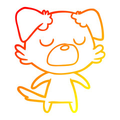 Obraz premium warm gradient line drawing cartoon dog