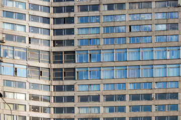 Residential area and buildings of New Arbat Street in center of Moscow, Russia