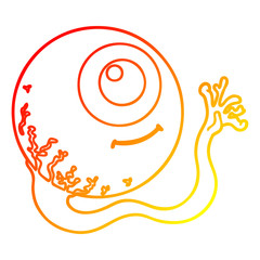 warm gradient line drawing cartoon eyeball