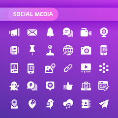 Social Media Vector Icon Set.