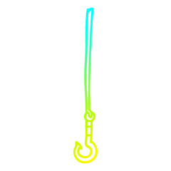cold gradient line drawing cartoon hook