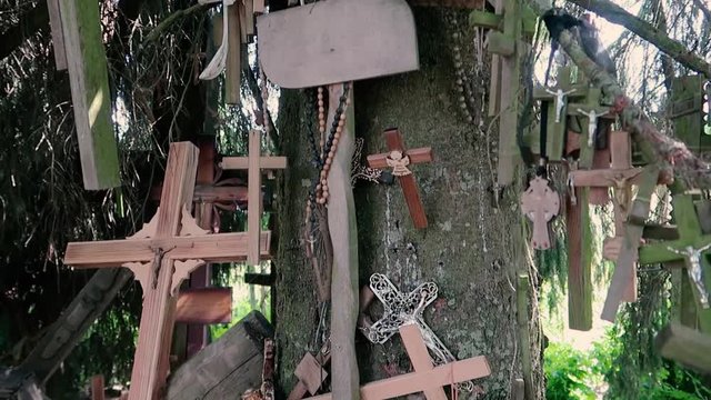 Hill of Crosses, a unique monument of history, a famous site of pilgrimage in Lithuania, Siauliai