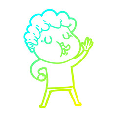 cold gradient line drawing cartoon man singing