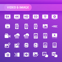 Video & Images Vector Icon Set.