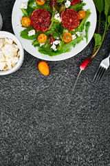 Fresh Citrus Salad. Vegan, vegetarian, clean eating, dieting, food concept.