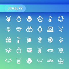 Jewelry Vector Icon Set.