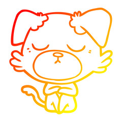 Obraz premium warm gradient line drawing cute cartoon dog