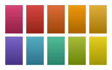 Vector set of gradient backgrounds nature color palette