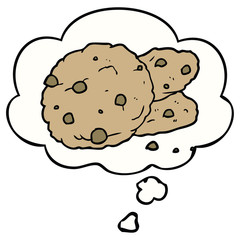 cartoon cookies and thought bubble
