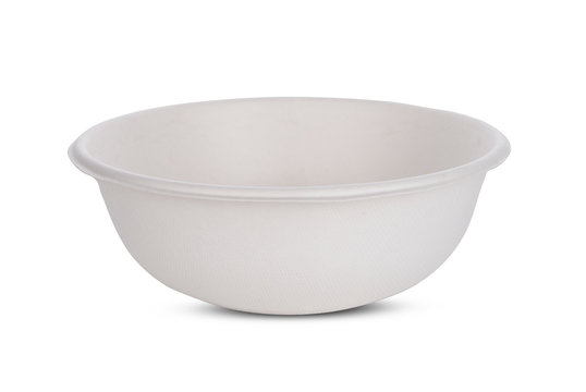 bowl from bagasse isolate on white